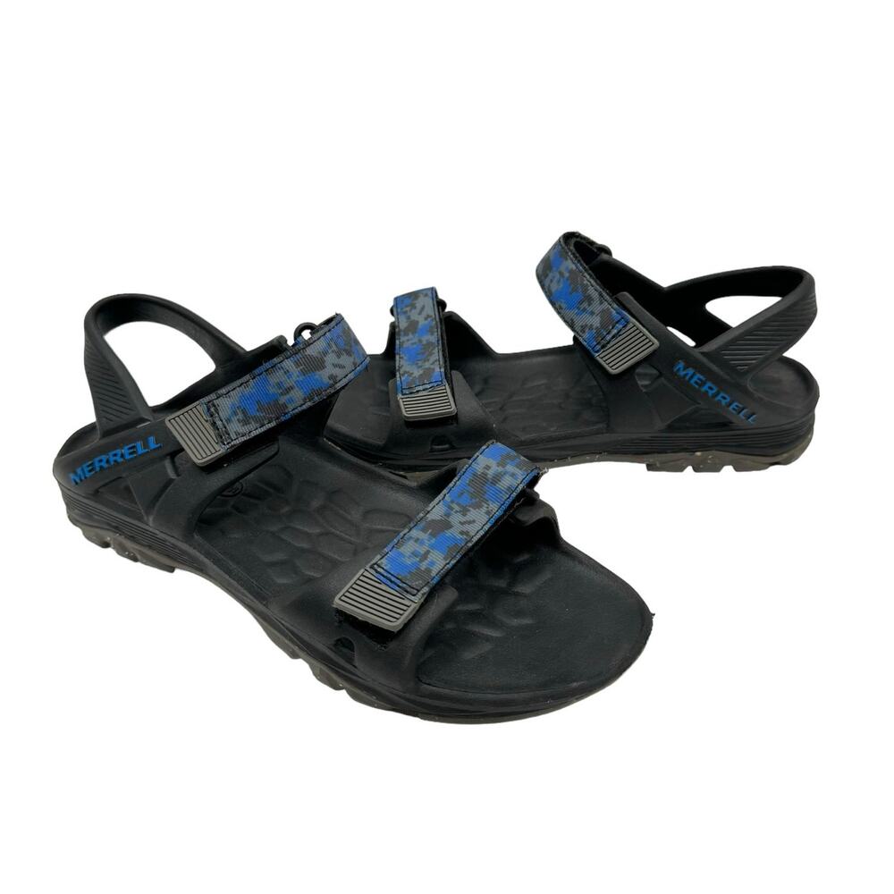Merrell Youth Hydro Drift Black & Blue Camo Outdoor Sports Water Sandals